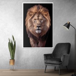 Quadro Decorativo Leão Judá Sala Quarto Moldura CxAlta 40x60 Arte na Arte Moldura Branca - 2