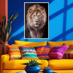 Quadro Decorativo Leão Judá Sala Quarto Moldura CxAlta 40x60 Arte na Arte Moldura Branca - 7