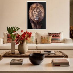 Quadro Decorativo Leão Judá Sala Quarto Moldura CxAlta 40x60 Arte na Arte Moldura Branca - 8
