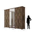 Ver imagem 2 de Roupeiro/armário/guarda Roupas/organizador Estela 6 Portas com Puxadores em Mdf com Espelhos Nas por