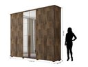 Ver imagem 2 de Roupeiro/armário/guarda Roupas/organizador Estela 6 Portas com Puxadores em Mdf com Espelhos Nas por