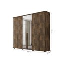 Ver imagem 3 de Roupeiro/armário/guarda Roupas/organizador Estela 6 Portas com Puxadores em Mdf com Espelhos Nas por