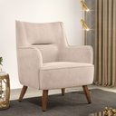 Ver imagem 2 de Kit 02 Poltronas Decorativa Fixa Pés de Madeira Isabella D02 Veludo Bege B-309 - Lyam Decor