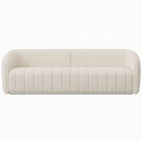 Sofá 332cm 4 Lugares Bipartido West Bouclé Off White - Sallar Home