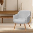 Ver mais imagens de Poltrona Decorativa Jade Pés Palito Castanho Bouclé Cinza Claro - Nexta Casa
