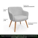 Ver imagem 6 de Poltrona Decorativa Jade Pés Palito Castanho Bouclé Cinza Claro - Nexta Casa