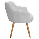 Ver imagem 3 de Poltrona Decorativa Jade Pés Palito Castanho Bouclé Cinza Claro - Nexta Casa