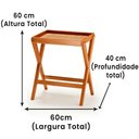 Ver imagem 3 de Mesa Bandeja Scarmat Ozki 60 Cm Madeira Eucalipto Cedro Palha de Buriti