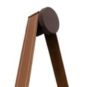 Ver imagem 3 de Espelho Quadrado 50cm Adnet Moldura Alumínio com Alça Costurada - Marrom Alça Caramelo