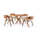 Ver imagem 3 de Conjunto de Mesa Redonda 120cm com 4 Cadeiras Luna Marrom/Cinza/Freijó Yescasa
