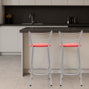 Ver imagem 6 de Kit 2 Banquetas para Balcão Flórida Prata 60cm Cozinha Gourmet Bistrô Bancada Piscina Área de Lazer
