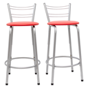 Ver imagem 1 de Kit 2 Banquetas para Balcão Flórida Prata 60cm Cozinha Gourmet Bistrô Bancada Piscina Área de Lazer