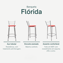 Ver imagem 3 de Kit 2 Banquetas para Balcão Flórida Prata 60cm Cozinha Gourmet Bistrô Bancada Piscina Área de Lazer