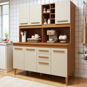 Ver imagem 3 de Kit de Cozinha Toronto 7 Portas Nature/off - Kaiki Móveis