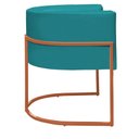 Ver imagem 5 de Kit 2 Poltronas Reforçada Decorativa Sala Nayara Base Ferro Bronze Suede Azul Tifany
