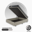 Ver imagem 6 de Cama Box Casal com Baú 138x188 com Colchão Adapto Molas Ensacadas Ecoflex Courino Linho