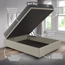 Ver imagem 5 de Cama Box Casal com Baú 138x188 com Colchão Adapto Molas Ensacadas Ecoflex Courino Linho