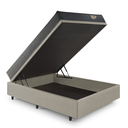 Ver imagem 4 de Cama Box Casal com Baú 138x188 com Colchão Adapto Molas Ensacadas Ecoflex Courino Linho