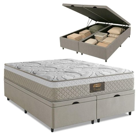 Cama Box Baú Queen Molas Ensacadas Bege