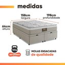 Ver imagem 3 de Cama Box Baú Queen Molas Ensacadas Bege