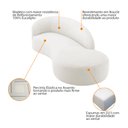 Ver imagem 4 de Divã Recamier Orgânico França 200cm Lado Direito Bouclé Branco - Amarena Moveis