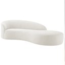 Ver imagem 1 de Divã Recamier Orgânico França 200cm Lado Direito Bouclé Branco - Amarena Moveis