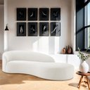 Ver imagem 2 de Divã Recamier Orgânico França 200cm Lado Direito Bouclé Branco - Amarena Moveis