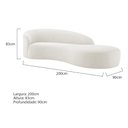 Ver imagem 3 de Divã Recamier Orgânico França 200cm Lado Direito Bouclé Branco - Amarena Moveis