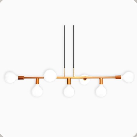 Pendente Rubis Aluminio Teto E27 7 Luzes Lumini Lab - Amarelo Brilhante