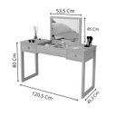 Ver imagem 2 de Penteadeira Camarim em Mdf com Espelho Quarto Moderno Luxo:nature/offwhite/nat