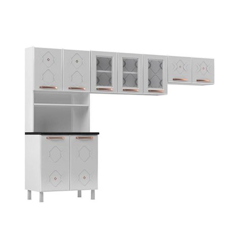 Cozinha Modulada Telasul Mirage New Mirage Aço 3 Peças 2 Aéreos + 1 Paneleiro Czc40 Branco-