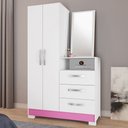 Ver imagem 1 de Cômoda Italy 2 Portas 3 Gavetas Branco New/rosa - Pnr Móveis