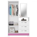 Ver imagem 3 de Cômoda Italy 2 Portas 3 Gavetas Branco New/rosa - Pnr Móveis