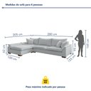 Ver imagem 4 de Sofá de Canto 6 Lugares com Chaise Modulado 280cm com Base em Madeira Maciça Dominique Yescasa