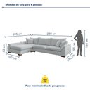 Ver imagem 4 de Sofá de Canto 6 Lugares com Chaise Modulado 280cm com Base em Madeira Maciça Dominique Yescasa