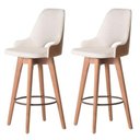 Ver imagem 2 de Conjunto 2 Banquetas Lary Decorativa Giratória Linha Alta-frente Linho-costas Sintético Marrom