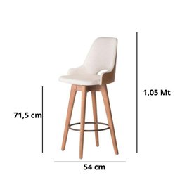 Conjunto 2 Banquetas Lary Decorativa Giratória Linha Alta-frente Linho-costas Sintético Marrom - 6