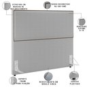 Ver imagem 3 de Cabeceira Box Casal King Com Tachas 195 cm Vicenza L02 Bouclê Cinza - Lyam Decor