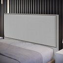 Ver imagem 2 de Cabeceira Box Casal King Com Tachas 195 cm Vicenza L02 Bouclê Cinza - Lyam Decor