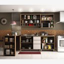 Ver imagem 5 de Armário Cozinha Modulada 7 Peças 120 Mel Pérola Off