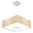 Ver imagem 1 de Lustre Pendente Quadrado Vivare Md-4198 Cúpula em Tecido 15/60x60cm - Bivolt - Algodão Crú - Bivolt
