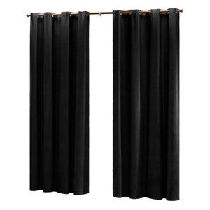 cortina sala em tecido microfibra preto 3,00x2,20