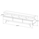 Ver imagem 3 de Rack para Sala Vivare Wood 1.8 - 3 Gavetas Tv 72 Polegadas:off White/nature