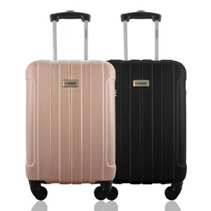 Kit Duas Malas de Bordo Rígidas 360º - Gladiador A1 Cor:preto e Rose Gold