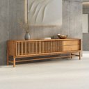 Ver imagem 2 de Rack Ripado 180 Cm Madeira Tv 75 2 Portas Correr Freijo Adamo Idimex