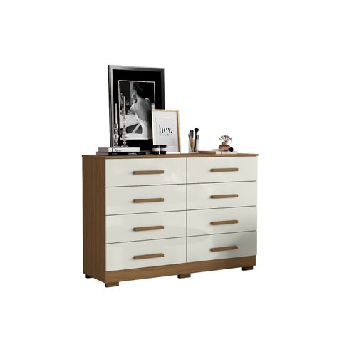 Cômoda Multiuso 08 Gavetas 136cm - Atacama/ Off White Aramóveis