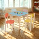 Ver imagem 1 de Conjunto Infantil Mesa/cadeira Modelo Colorê Madeira Pinus:multicor
