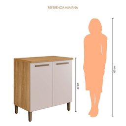 Balcão Ouro Master Tampo Mdf Arte Móveis Cinamomo/ Off White - 4