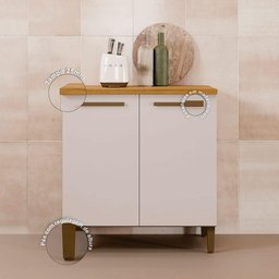 Balcão Ouro Master Tampo Mdf Arte Móveis Cinamomo/ Off White - 8