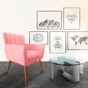 Poltrona Cecília para Sala Conforto e Estilo Rosa Visammer